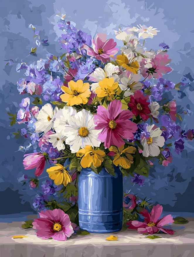Moohue 14 ct Counted Cross Stitch Kits for Adults Flowers Cross Stitch Patterns Stamped Printed Cross Stitch Kits (Flowers 15)