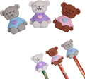 HILAZA 18Pcs Pencil Top Erasers for Kids, 3D Cute Bear Pencil Toppers, Bulk Fun Pencil Cap Easters for School Classroom Supplies Prize Gifts Party Favors