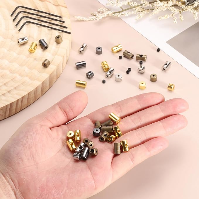 MECCANIXITY 50 Pcs Metal Locking Pin Backs, Locking Pin Keepers Locking Clasp 9mm(H) with 4 Wrench Replacement in Storage Case for Badge, Brooch, Silver Tone