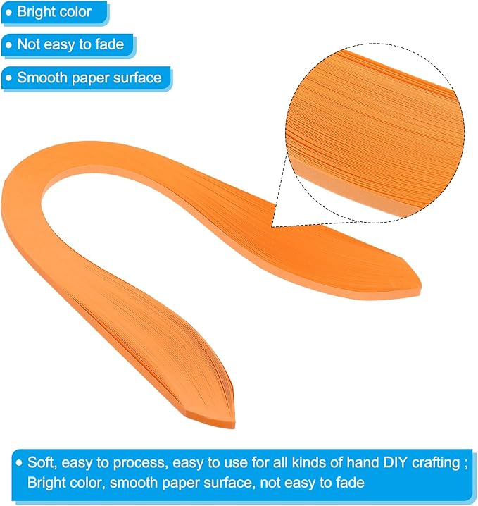 PATIKIL Quilling Strips Paper 600pcs 5mm 39cm Origami Paper Quilling Kits for Art DIY Hand Craft Christmas, Coral Orange