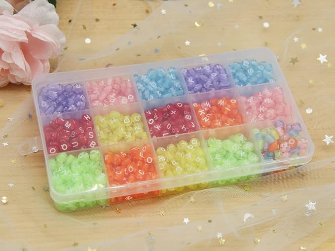 8 Pack 15 Grids Plastic Bead Organizer Box 6.8 * 3.86 * 0.87 inches Clear Storage Container Jewelry Case with Fixed Dividers for Rings, Earrings, Nail Art, DIY Crafts, Fishing Tackles