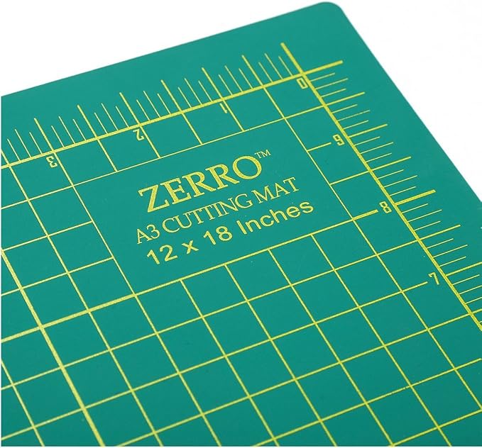 ZERRO Self Healing Cutting Mat 12" x 18" Double Sided No-Slip Rotary Cutting Sewing Mat Durable 5 Layers PVC Cutting Board (A3)…