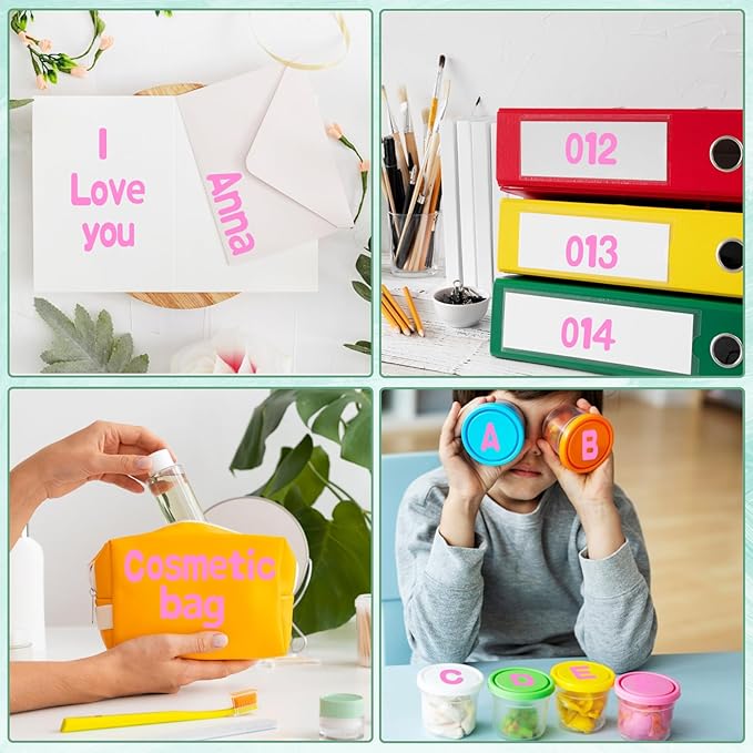 Alphabet Sticker, 1'' Pink Letter Stickers - 12 Sheets, Self-Adhesive Vinyl Mailbox Numbers & Letters for Bulletin Boards, Classroom & Home Decor