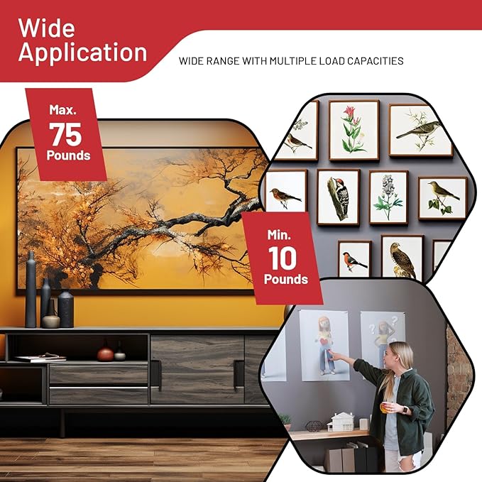 303-Piece Picture Hanging Assortment, Heavy Duty Hooks, Nails, Sawtooth, D-Rings, Wire, Level, and Metal Wall Hooks for Picture Framing and Canvas Mounting (Silver)