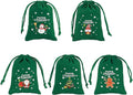 Tapleap Christmas Bags with Drawstring - 50Pcs 3x4 Green Velvet Coth for Wrapping Christmas Party Favors or Gifts for Friends, Children, Customers