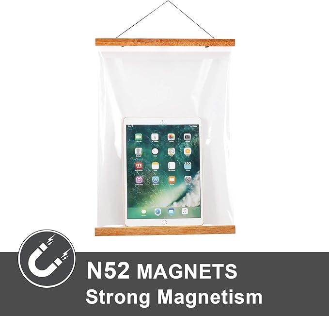 WITCOLOR Magnetic Poster Hanger Frame, Teak Magnet Poster Frame 12x16 12x18 12x36 for Paintings, Photos, Maps, Scrolls, Picture, Canvas Works and Art Prints