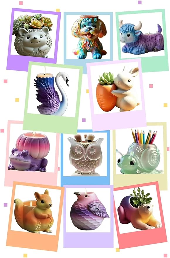 Animal Resin Molds Silicone 3D Cute Swan Epoxy Resin Plaster Candle Holder Wax Molds for Candle Making, Art Crafts DIY Unique Display Home Decor