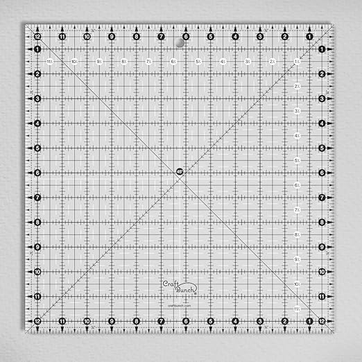 Non-Slip Square Quilt Template Ruler (12.5" x 12.5")