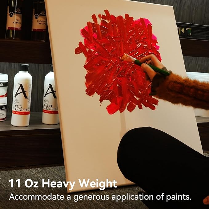 PHOENIX 14x18 Inch 2 Pack Artist Canvas - Large Stretched Canvases for Painting - 3/4 Inch Profile, 100% Cotton 11 Oz. Gesso Primed White Blank Professional Canvas Oil & Acrylic Paints