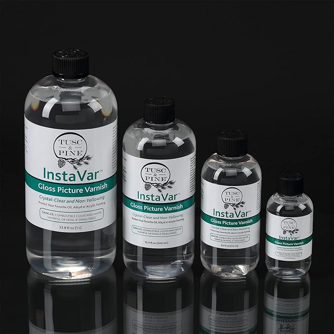 Tusc & Pine InstaVar™ Gloss Picture Varnish - Archival Quality Varnish for Oil, Alkyd, and Acrylic Artists - 8.4oz Bottle - 2 Pack