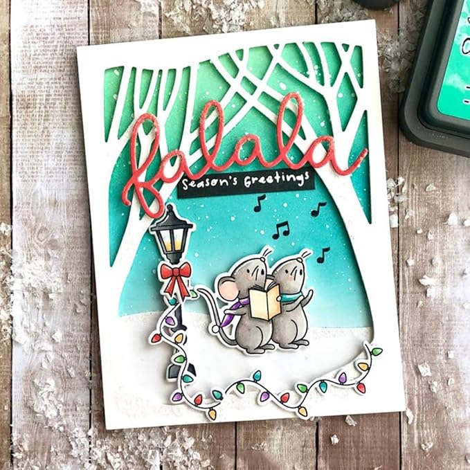 Cutting Dies Metal Stencils Scrapbooking Tools Flowers Lace Frame DIY Embossing Template for Paper Card Making Album Arts Crafts Supplies (Snowman Jungle Frame-11.1x14.2cm)