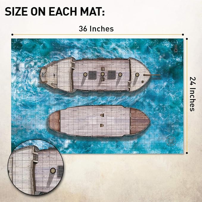 Melee Mats DND Map Starter Kit for Dungeons and Dragons Game - 24” x 36" 3 Pack Double Sided, Wet/Dry Erase Battle Terrain Grid - Ultimate Tabletop Board Gaming Experience with Accessories