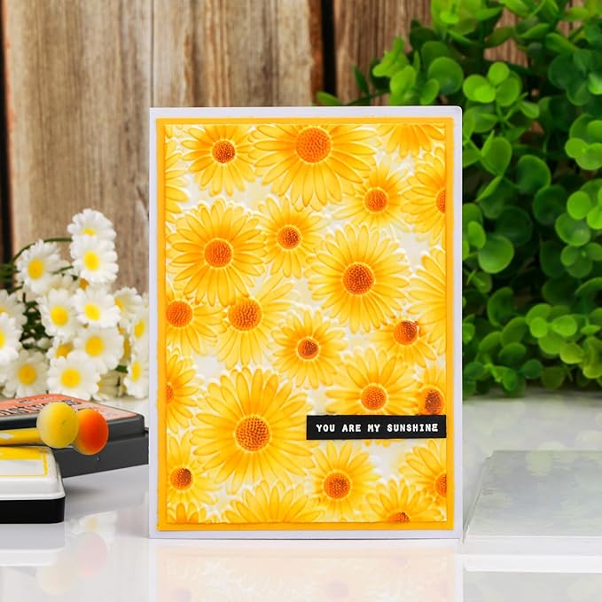 BAOFALI 3D Embossing Folder for Card Making,Beautiful Sunflower Plastic Texture Fades Embossing Folder Template for Scrapbooking Cardstock Album DIY Decoration Paper Crafting 6.3x4.5inch