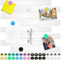 Wukong 8 Pack | 30x3cm(11.81 x 1.18) Magnetic Stainless White Boards Strips, Adhesive Backing Bulletin Bar Board, Memo Board with 32Pcs Colorful Magnets for Office, Home, Photo Wall, Documents