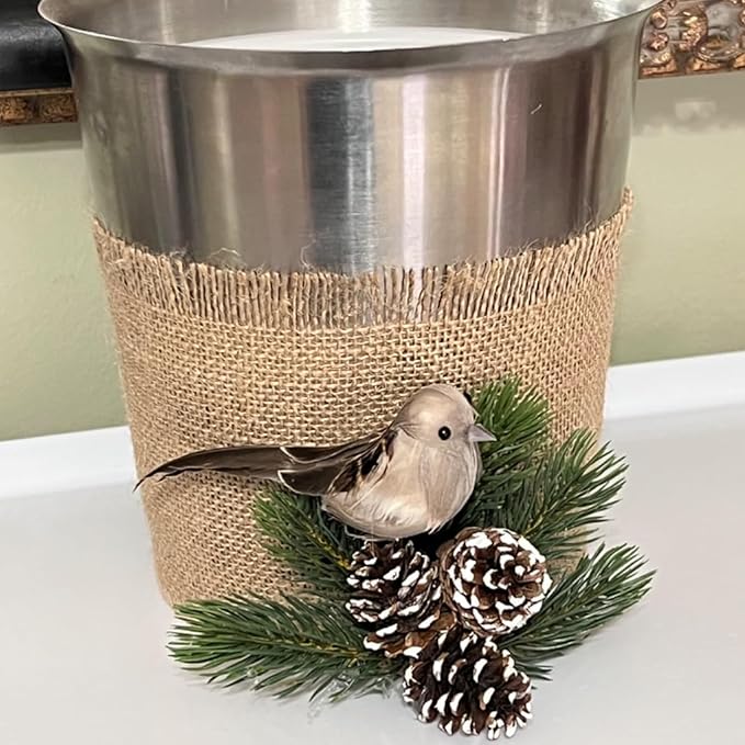 LaRibbons 4 Inch Natural Burlap Fabric Roll 10 Yards Jute Ribbon for Craft Gift Wrapping Wreath Wedding Tree Home Decoration