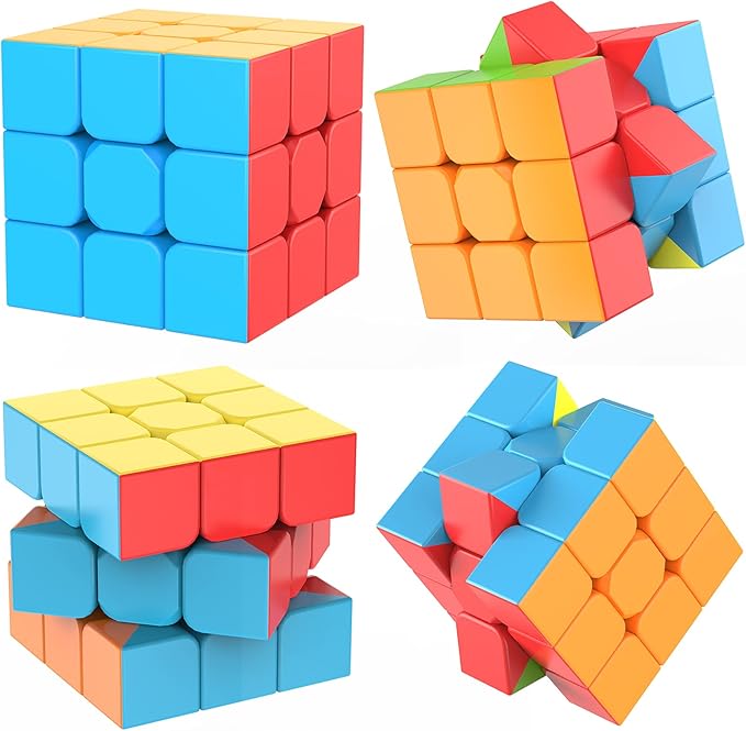 3x3 Speed Cube Stickerless with Stand & Tutorial: Magic Smooth Play, Easy Turning Puzzle Toy for Kids Adults, STEM Educational Gift
