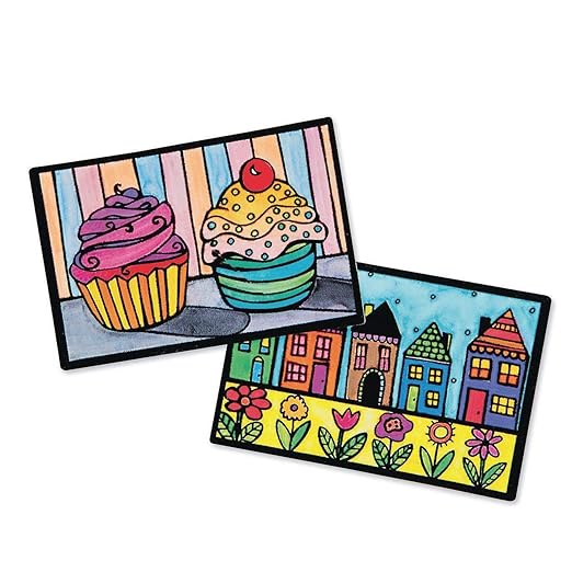 S&S Worldwide Velvet Art To Go! 2 Spiral Bound Coloring Books w/Perforated Cardstock Pages, Fuzzy, Felt, Great for Travel: Planes, Cars, Backpacks, 20 Different Projects Total, Kids & Adults, 4"x6".