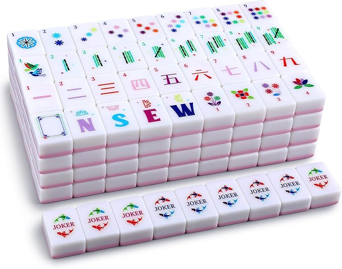 American Mahjong Set 160 Quality White Tiles (1.2 Inch, Tiles Only) American Mahjong Game Set for Ideal Gifts, No Additional Accessories