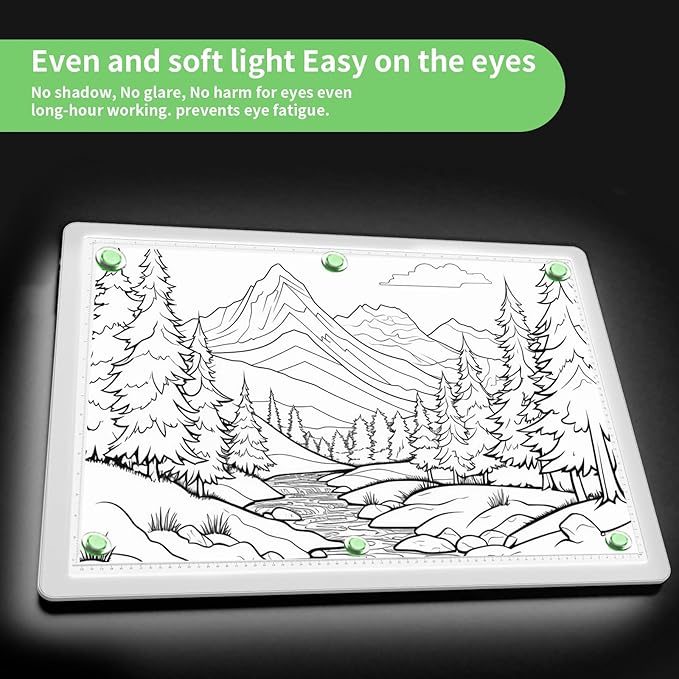 Phylosal Rechargeable A2 Light Pad for Diamond Painting 25.2''x18.4'', Magnetic Tracing Light Box for Drawing, Diamond Art Light Board with Side Button, Wireless LED Light Table for Sketching, Design