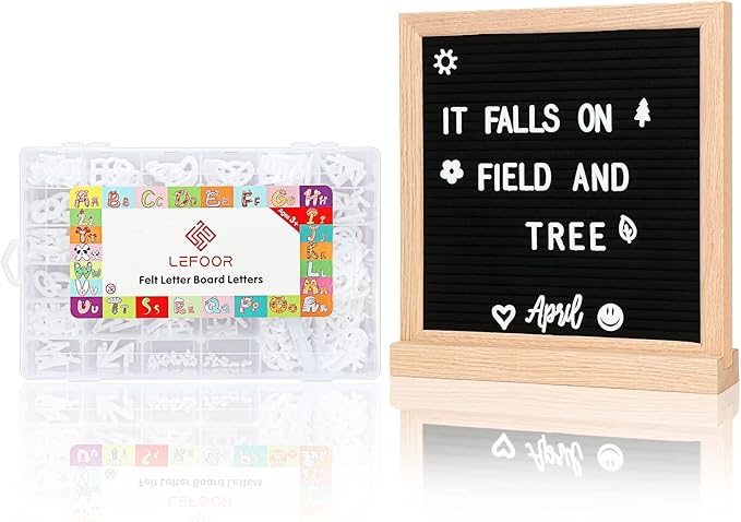 Letter Board Letters Only,504 PRE-Cut Characters (1 Inch,White) with Sorting Tray,Felt Board Letters