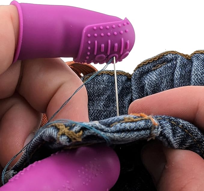 Sewing Kit for Teens & Petite Fingers | THIK-Grip Thimbles - Small (2) Medium (1) | Needles (55) | Ruler (1) | Fabric Clips (4) - Pins (100) (Not Heat Resistant) & More Supplies
