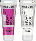 MEEDEN Acrylic Paint Peach Red: 100ml/3.38oz Heavy Body Acrylic Paint Tube Bundled with Additional Titanium White Color for Art Craft Painting