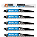 5 Pack 9 inch Reciprocating Saw Blades Set， 6 TPI High Carbon Saw Blades for Wood with Nails，Saw Blades with Organizer Case (5, 6T/9inch)