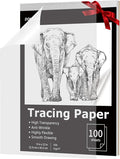 Tracing Paper 9"x12", 100 Sheets Transparent Vellum Paper for Tracing Pads, Christmas Birthday Gifts for Adults Teens, 25lb/41gsm Translucent Tracing Paper for Sketching, Drawing, Black
