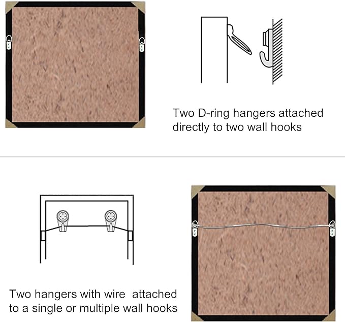 40 Pack D-Ring Steel Picture Hangers Heavy Duty with Screws Picture Frames Double Holes Clasp Picture Hang Solutions