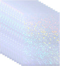 PATIKIL 11.7x8.3" Holographic Sticker Paper, 10Sheets A4 Polypropylene Self-Adhesive Transparent Waterproof Laminate Overlay Film for Photo Cards Scrapbook Decorations, Broken Glass