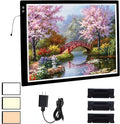 YINGWOND A1 Large Rechargeable Light Pad,Diamond Art Light Board with 3 Color Modes,6 Levels and Stepless Dimming,Battery Powered Light Box for Tracing,Diamond Painting,Drawing,Sketching