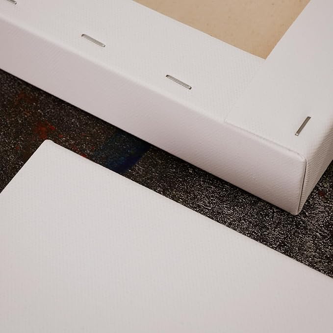 PHOENIX 12x16 Inch 2 Pack Gallery Canvas - 1.5 in Thick Canvases for Painting - Deep Edge 100% Cotton 11 Oz. Gesso Primed White Blank Professional Canvas Oil & Acrylic Paints