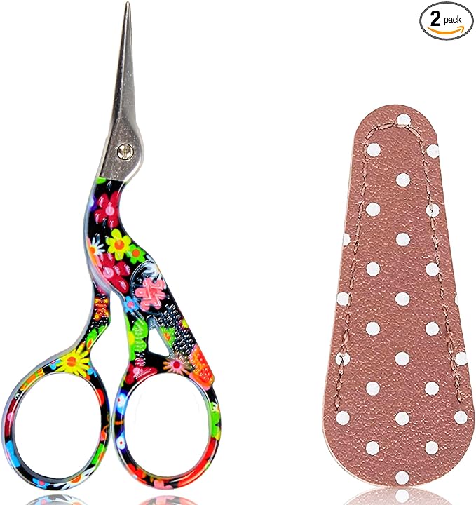BIHRTC 3.6 Inch Bird Sewing Scissors Sewing Embroidery Scissors with Case Small Stainless Steel Sharp Pointed Tip for Household Office Home Needlework DIY Art Handcraft Tool