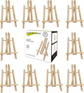 12Pack Wooden Tabletop Easel for Painting and Display, 11.8" Small Portable A-Frame Tripod Stand for 8x10 and 11x14 Canvas, Desk Easel for Photos, Students Kids Beginners