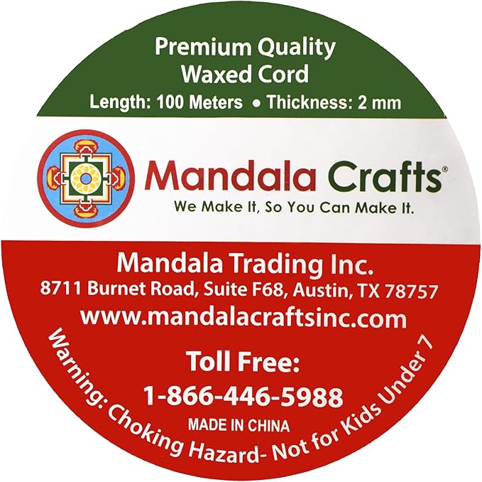 Mandala Crafts 2mm 109 Yards Dim Gray Cotton Waxed Cord for Jewelry Making Bracelet Cord Waxed String - Beading String Thread Jewelry Cords for Necklaces String