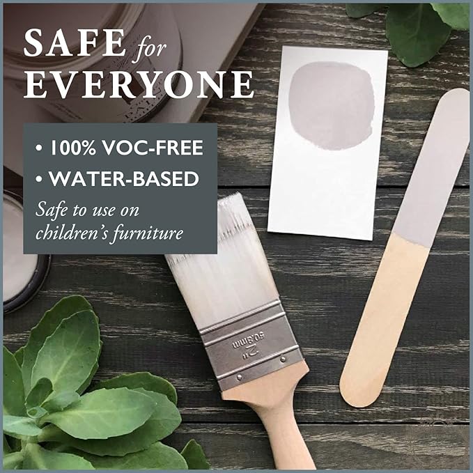 AMY HOWARD AT HOME Chalk-Based One Step Paint for Furniture, Cabinetry, Decor, Finish, and More | No Stripping, Sanding, or Priming | Ultra-Light Base | 16 Ounce | Serengeti Gray