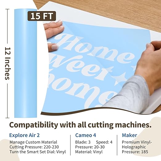 TECKWRAP Blue Stencil Vinyl - Transfer Tape Removable Vinyl- Easy to use, No Residue, Multi-Purpose (12” x 15FT)