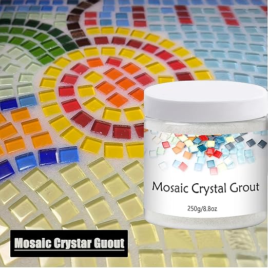 Mosaic Crystal Grout, Mosaics Tile Tools, Mosaic Tile Accessories – Essential for Handmade Grouting and Perfect for DIY Craft Projects (Translucent, 8.8oz)