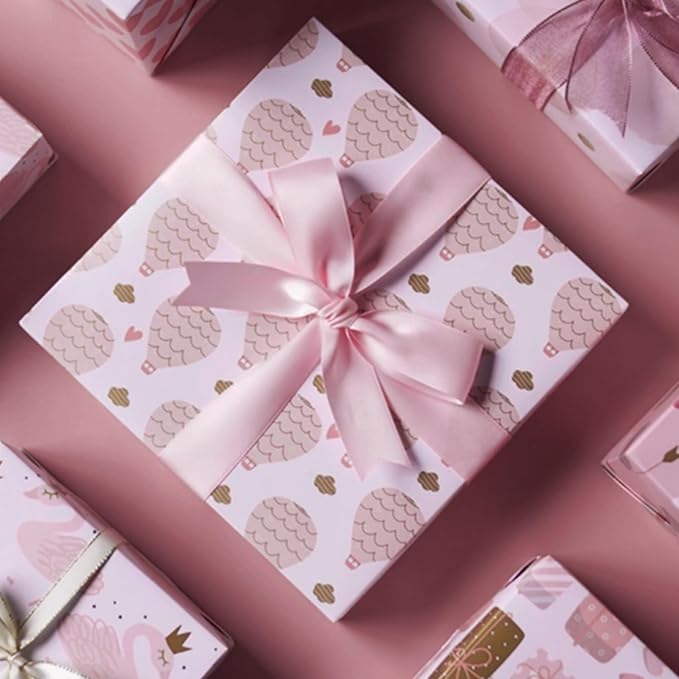 1" x 100 Yards Light Pink Polyester Satin Ribbon Single Faced Bulk Fabric Ribbons for Gift Wrapping, Crafting, Bows Making, Flower Bouquet, Wedding, Home Decor