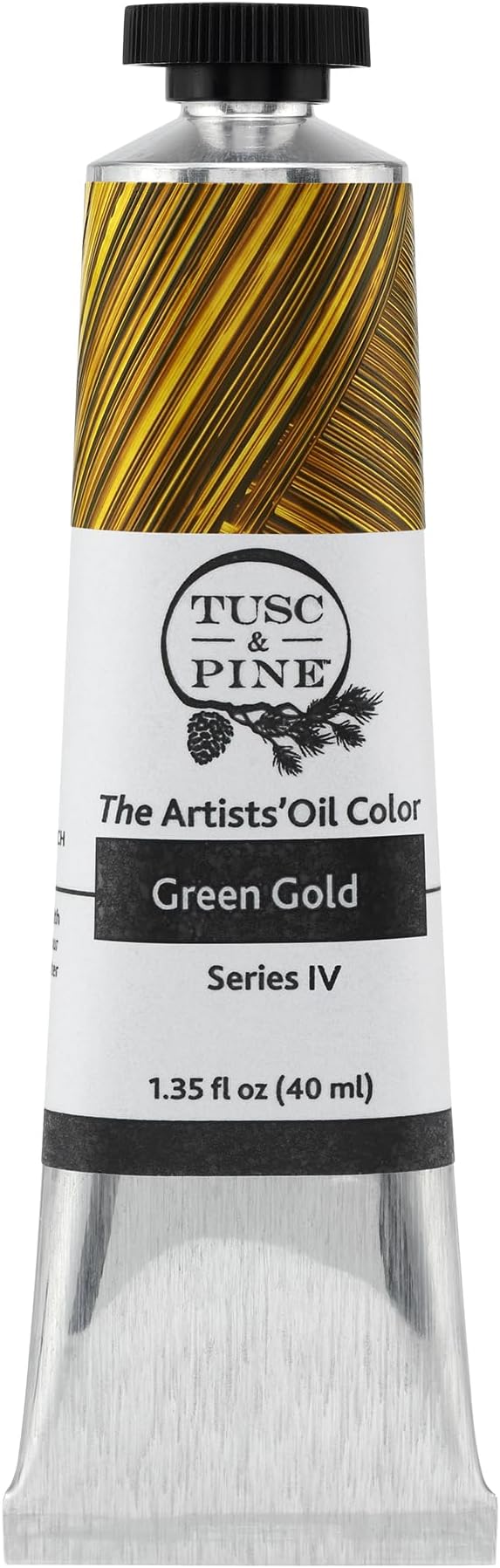 Tusc & Pine Artist Oil Paint - Green Gold, 40 ml, Non-Yellowing, Rich & Creamy Consistency, Maximum Pigment Load, Small Batch Milled Oil Paints Made in the USA for Professional Artists