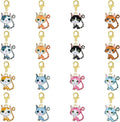 BEEFLYING 16Pcs Cat Stitch Marker Charms for Crocheting and Knitting, 8 Styles Alloy Enemal Crochet Knit Stitch Marker Pendant with Lobster Clasp for Sewing Quilting Handmade Jewelry
