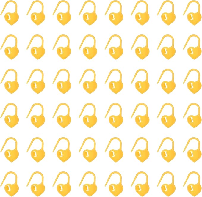 uxcell 200pcs Stitch Markers for Crocheting, Heart Shaped Crochet Marker Needle Clip Counter for Knitting Clothing Tag DIY Craft,Yellow