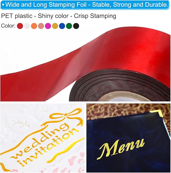 PATIKIL 1.2"x400Ft Hot Stamping Foil Paper,Heat Transfer Hot Stamping Paper Foil Roll for Leather DIY Logo Decor Craft Gift Card Package Scrapbook,Silver