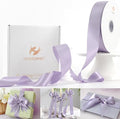HUIHUANG Purple Satin Ribbon 1-1/2 inch x 100 Yards Lavender Color Double-Faced Satin Ribbon for Flower Bouquet, Gift Wrapping, Eternal Roses, DIY Crafts, Bridal Shower Wedding Decor