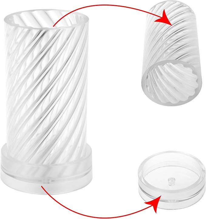 MILIVIXAY 2PCS Spiral Shape Candle Molds - Pillar Candle Molds for Candle Making -Including 60 Ft Wicks,50pcs Wick Stickers, 1pc Wick Leader Wire and 2pc Wick Holders.
