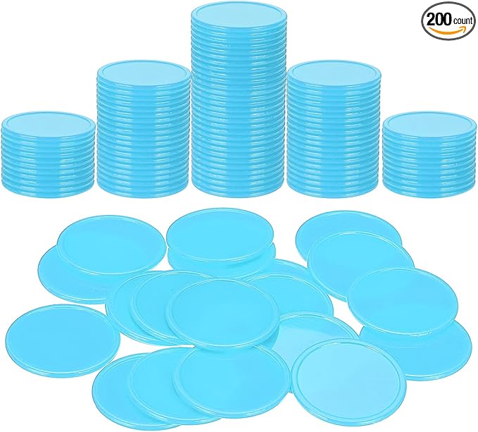 uxcell Plastic Poker Chips, Learning Counters Counting Counters Disk Marker Opaque Game Token for Game Play Math Counting