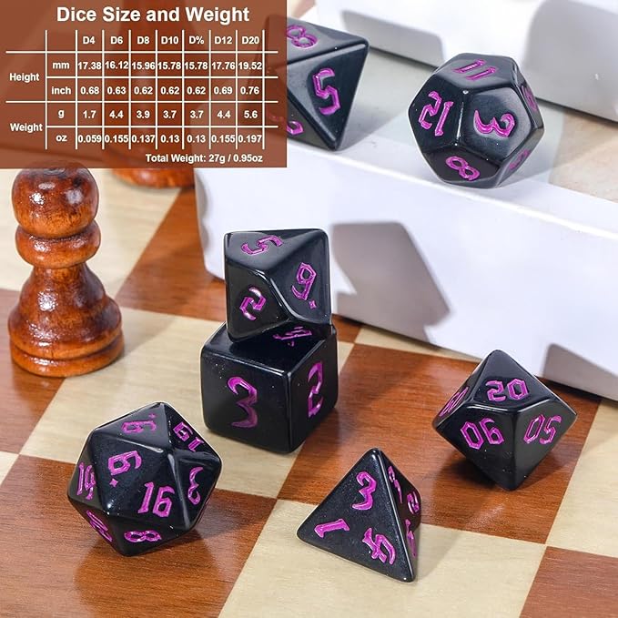 Yilloog Compatible with Dice Sets Bulk Polyhedral Dice with Drawstring Bag Multi Role Playing Table Game D4 D6 D8 D10 D% D12 D20(1001 Pcs,Mixed Style)