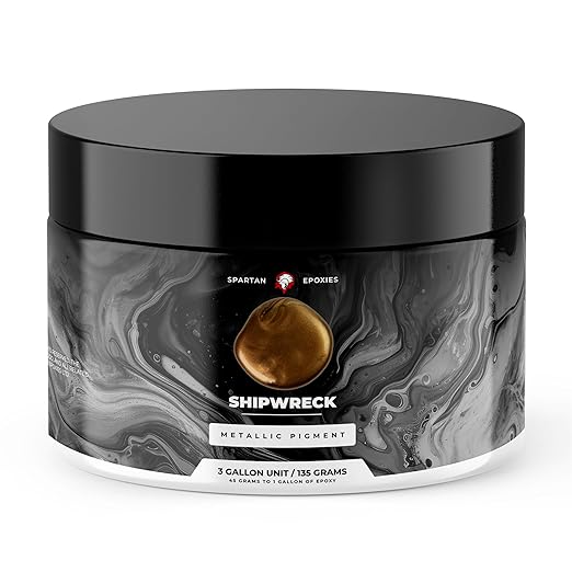 Spartan Epoxies Metallic Pigment Powder for Epoxy - 30 Unique Colors, 4oz for 1 Gallon and 12oz for 3 Gallons of Clear Epoxy, Made in the USA (Shipwreck, 12oz (135 Grams))