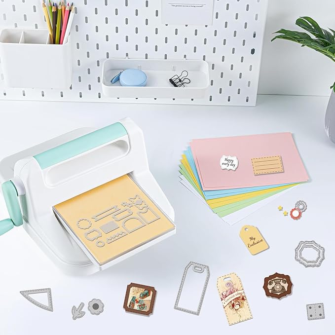 2PCS Folding Greeting Card Cutting Dies Metal Die Cuts for Card Making Label Embossing Template Dies Folding Frame Background Die Cuts Paper Craft DIY Template for Birthday Album Gift Decor