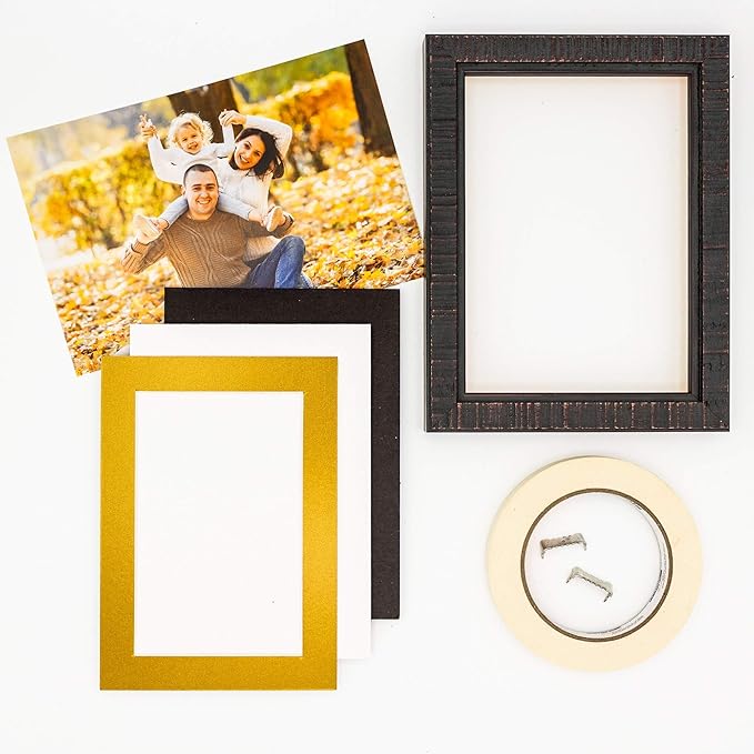 11x14 Mat for 8.5x11 Photo - Precut Metallic Gold Picture Matboard for Frames 11 x 14 Inches - Bevel Cut to Display Art 8.5 x 11 Inches - Acid Free Pack of 100 MATS with Backing Boards & Clear Bags
